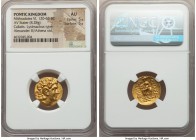 PONTIC KINGDOM. Time of Mithradates VI (120-63 BC). AV stater (19mm, 8.28 gm, 11h). NGC AU 5/5 - 5/5. First Mithradatic War issue. Kallatis, in the na...