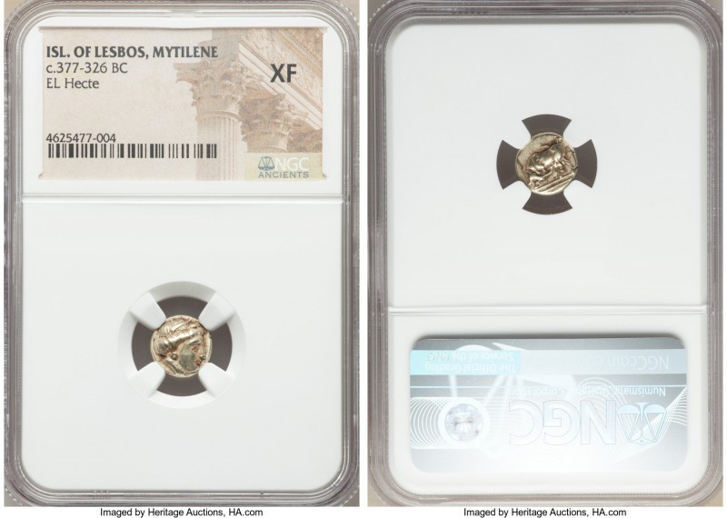 LESBOS. Mytilene. Ca. 377-326 BC. EL sixth stater or hecte (10mm, 5h). NGC XF. H...