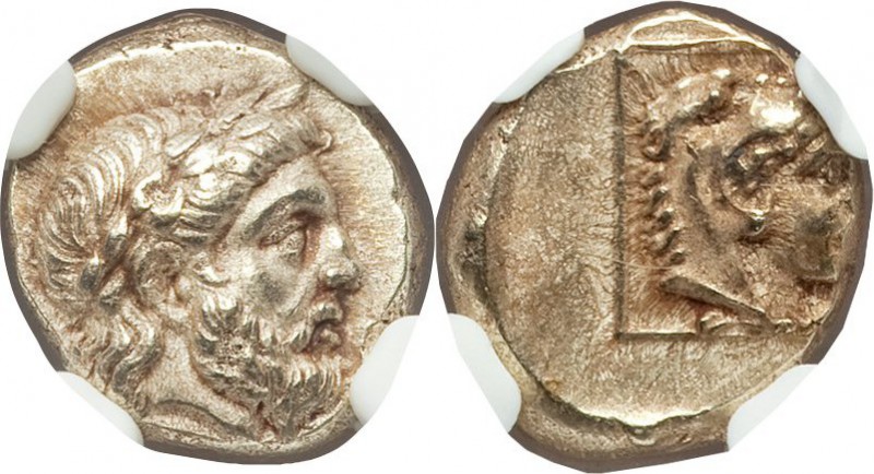LESBOS. Mytilene. Ca. 377-326 BC. EL sixth stater or hecte (10mm, 2.54 gm, 11h)....