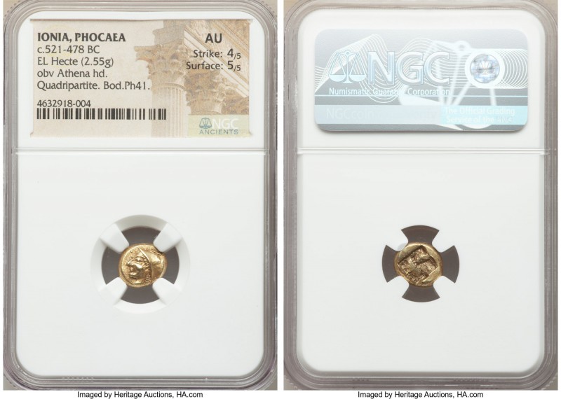 IONIA. Phocaea. Ca. 521-478 BC. EL sixth stater or hecte (10mm, 2.55 gm). NGC AU...