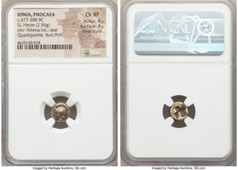 IONIA. Phocaea. Ca. 477-388 BC. EL sixth stater or hecte (10mm, 2.56 gm). NGC Ch...