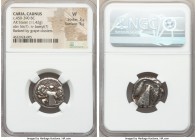 CARIA. Caunus. Ca. 450-390 BC. AR stater (20mm, 11.42 gm, 2h). NGC VF 3/5 - 5/5. Winged female figure in kneeling-running stance left, head right / Ba...