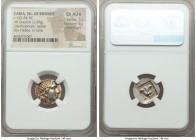 CARIAN ISLANDS. Rhodes. Ca. 125-84 BC. AR drachm (17mm, 2.69 gm, 11h). NGC Choice AU S 5/5 - 5/5, Fine Style. 'Plinthophoric' series. Melantas as magi...