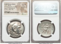 PAMPHYLIA. Perga. Ca. 221-188 BC. AR tetradrachm (32mm, 17.04 gm, 1h). NGC Choice AU 5/5 - 4/5. Late posthumous issue in the name and types of Alexand...