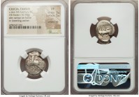 CILICIA. Tarsus. Ca. late 5th century BC. AR stater (19mm, 10.78 gm, 3h). NGC VF 3/5 - 5/5, defaced die.  Ca. 420-410 BC. Satrap on horseback riding l...