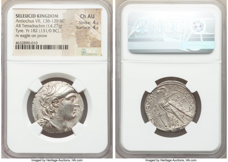 SELEUCID KINGDOM. Antiochus VII Euergetes (Sidetes) (138-129 BC). AR tetradrachm...