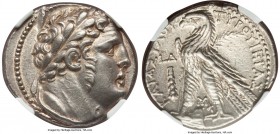 PHOENICIA. Tyre. Ca. 126/5 BC-AD 65/6. AR shekel (29mm, 14.25 gm, 12h). NGC AU 5/5 - 4/5.  Dated Civic Year 4 (123/2 BC). Laureate head of Melqart rig...