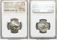PHOENICIA. Tyre. Ca. 126/5 BC-AD 65. AR shekel (25mm, 13.82 gm, 12h). NGC XF 4/5 - 2/5, light smoothing, scratches. Dated Civic Year 89 (38/7 BC). Lau...