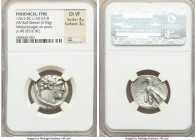 PHOENICIA. Tyre. Ca. 126/5 BC-AD 67/8. AR half-shekel (24mm, 6.94 gm, 11h). NGC Choice VF 4/5 - 3/5. Dated year Civic Year 40 (= 87/6 BC). Laureate bu...