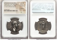 BACTRIAN KINGDOM. Agathocles (Ca. 185-170 BC). AR tetradrachm (31mm, 16.46 gm, 12h). NGC Choice VF 5/5 - 3/5, scratches. Diademed and draped bust of A...