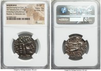 SOGDIANA. Ca. late 2nd-early 1st Century BC. AR tetradrachm (26mm, 7.95 gm, 12h). NGC Choice VF 4/5 - 4/5. Diademed bust right imitating the style of ...