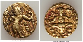 INDIA. Gupta Empire. Chandragupta II Vikramaditya (ca. AD 380-413). AV dinar (18mm, 7.74 gm, 12h). Good Very Fine.  Archer type. Chandragupta, nimbate...