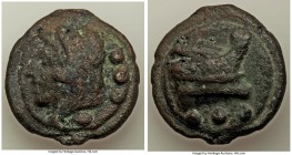 Anonymous (ca. 225-217 BC). AE aes grave quadrans (39mm, 63.91 gm, 12h). VF. Libral standard. Rome. Head of Hercules left, wearing lion's skin headdre...