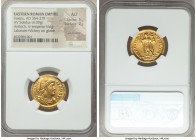 Valens, Eastern Roman Empire (AD 364-378). AV solidus (22mm, 4.39 gm, 5h). NGC AU 5/5 - 2/5, ex jewelry. Antioch, 8th officina, AD 366-367. D N VALENS...