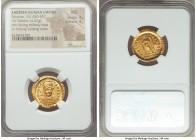 Marcian, Eastern Roman Empire (AD 450-457). AV solidus (21mm, 4.47 gm, 5h). NGC MS 4/5 - 4/5. Constantinople, 7th officina. D N MARCIA-NVS P F AVG, pe...