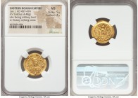 Leo I the Great, Eastern Roman Empire (AD 457-474). AV solidus (21mm, 4.48 gm, 6h). NGC MS 5/5 - 4/5. Constantinopolis, 4th officina, ca. 462 or 466. ...