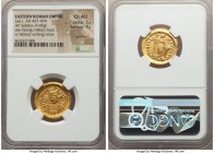 Leo I the Great, Eastern Roman Empire (AD 457-474). AV solidus (21mm, 4.45 gm, 6h). NGC Choice AU 5/5 - 4/5, graffito. Constantinople, 5th officina, c...