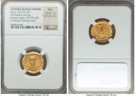 Zeno, Eastern Roman Empire (AD 474-491). AV solidus (20mm, 4.47 gm, 5h). NGC AU 5/5 - 3/5. Constantinople, 2nd officina, second reign, AD 476-491. O N...
