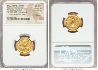 Tiberius II Constantine (AD 578-582). AV solidus (22mm, 4.40 gm, 7h). NGC Choice XF 4/5 - 4/5, clipped. Constantinople, 5th officina, AD 579-582. d m ...