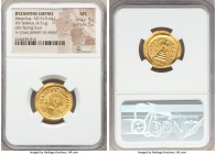 Heraclius (AD 610-641). AV solidus (22mm, 4.51 gm, 7h). NGC MS 5/5 - 5/5. Constantinople, 5th officina, AD 610-613. dN hЄRACLI-ЧS PP AVC, draped and c...