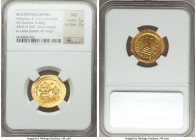 Heraclius (AD 610-641) and Heraclius Constantine. AV solidus (22mm, 4.48 gm, 7h). NGC MS 5/5 - 3/5. Constantinople, 10th officina, ca. AD 616-625. d d...