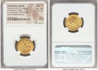 Heraclius (AD 610-641), with Heraclius Constantine and Heraclonas. AV solidus (21mm, 4.44 gm, 7h). NGC MS 4/5 - 4/5. Constantinople, 7th officina, ca....