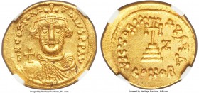 Constans II Pogonatus (AD 641-668). AV solidus (21mm, 4.44 gm, 6h). NGC MS 5/5 - 4/5. Constantinople, 4th officina, dated IY 7 (AD 648/9). ∂N CONSTAN-...