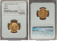 Victoria gold "Shield" Sovereign 1884-M MS63 NGC, Melbourne mint, KM6.

HID99912102018