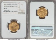 Victoria gold "Shield" Sovereign 1887-S MS62 NGC, Sydney mint, KM6.

HID99912102018