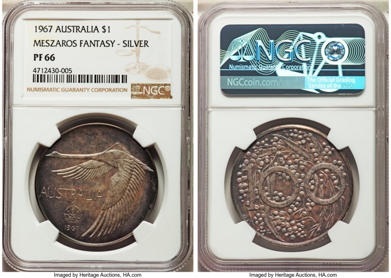 Andor Mezaros silver Unofficial Proof Pattern Dollar 1967 PR66 NGC, KM-XM2. Mint...