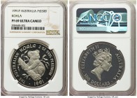 Elizabeth II platinum Proof "Koala" 500 Dollars 1991-P PR69 Ultra Cameo NGC, Perth mint, KM157. APW 1.9981 oz.

HID99912102018