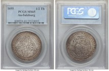 Salzburg. Johann Ernst 1/2 Taler 1695 MS65 PCGS, KM253. Razor-sharp and phenomenally mint, the whole of the design laid out from even the most casual ...