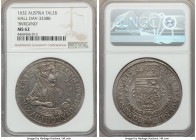 Leopold I Taler 1632 MS62 NGC, Hall mint, KM629.2, Dav-3338B. Variety with BVRGVND rather than BVRGVNDI spelling. Sublimely attractive and fully lustr...