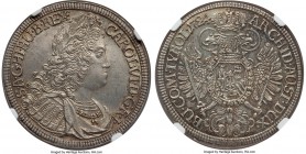 Karl (Charles) VI 1/2 Taler 1724 MS64 NGC, Hall mint, KM1616.1. The finest of this emblematic 1/2 taler seen to date by NGC, and especially unusual to...