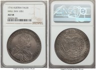 Karl (Charles) VI Taler 1716 AU58 NGC, Hall mint, KM1570, Dav-1051. Beautifully toned and noticeably original on the whole, and very nearly Mint State...