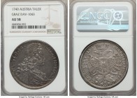 Karl (Charles) VI Taler 1740 AU58 NGC, Graz mint, KM1610.4, Dav-1043. A piece that exudes a stunning relief and high level of originality, the fields ...