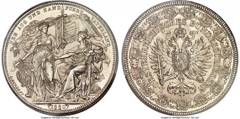 Franz Joseph I Medallic "Federal Shooting Festival" 2 Florin 1880 MS65 PCGS, KMX...