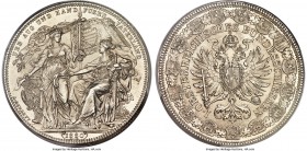 Franz Joseph I Medallic "Federal Shooting Festival" 2 Florin 1880 MS65 PCGS, KMX-M6. A piece that exudes frosty white quality through its intricate an...
