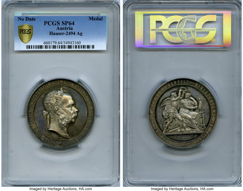 Franz Joseph I silver Specimen Award Medal 1886 SP64 PCGS, by J. Tautenhayn, Hau...