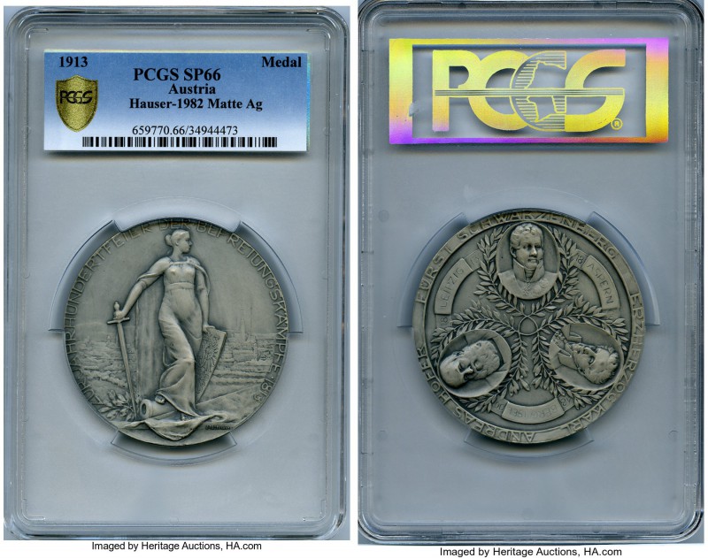 Franz Joseph I silver Matte Specimen "Liberation Struggle" Centenary Medal 1913 ...