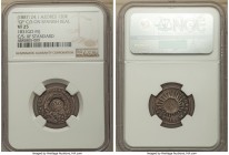 Portuguese Colony Counterstamped 120 Reis 1887 VF25 NGC,  cf. KM24.1 (on Spanish host), cf. KM372.6 (for host). Displaying crowned GP counterstamp (XF...