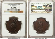 British Colony copper Proof Penny 1788 PR63 Brown NGC, KM-Tn4, Prid-10. A highly attractive and fully choice representative of this early striking fro...