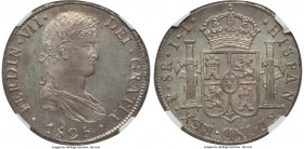 Ferdinand VII 8 Reales 1825 PTS-JL MS62 NGC, Potosi mint, KM84. An absolute wonder of a piece, simply never encountered so nice and practically choice...