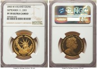 Elizabeth II gold Proof "September 11th, 2001" 250 Dollars 2002 PR70 Ultra Cameo NGC, Pobjoy mint, KM309. Mintage: 250. AGW 0.4995 oz.

HID99912102018