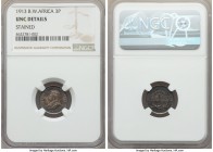 British Colony. George V Three-piece  Partial Set 1913 NGC Certified, 1) 3 Pence - UNC Details (Stained), KM10 2) 6 Pence - UNC Details (Stained), KM1...