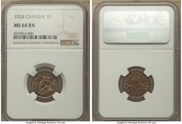 George V Cent 1924 MS64 Brown NGC, Ottawa mint, KM28. A chocolaty near-gem, fully appearing for this better date of the series, the fields brimming wi...
