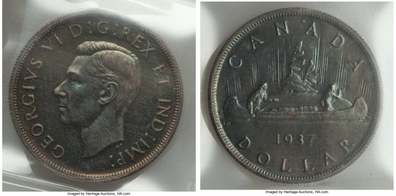 George VI Specimen Dollar 1937 SP65 ICCS, KM37. An elusive gem level of preserva...