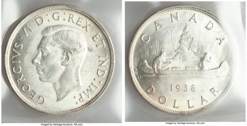 George VI Dollar 1938 MS64 ICCS,  KM37. A few minor contact marks, though otherw...