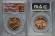 George V gold 10 Dollars 1914 MS63 PCGS, Ottawa mint, KM27. AGW 0.4837 oz. Ex. Canadian Gold Reserve

HID99912102018
