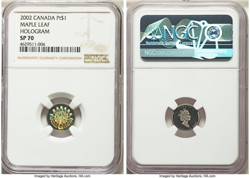 Elizabeth II 5-Piece Certified platinum "Holographic Maple Leaf" Specimen Set 20...
